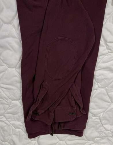Brooks Brothers Knit Shirt Mens Large Maroon Collared 100% Cotton Elbow Patch - Picture 10 of 11