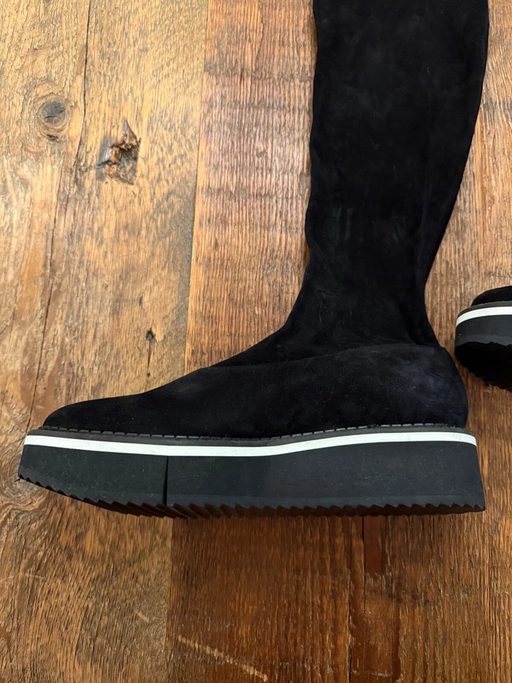 Botas hasta la rodilla con calcetín para niño Robert Clergerie - gamuza negra - (41,5 / EE. UU. 11) - ¡Como nuevas! $795 Foto 3 de 4