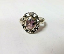 Sterling Silver 10 X 8 mm Oval Amethyst Ring size 7