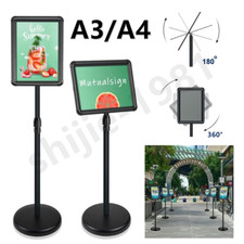 A3/A4 Floor Standing Sign Holder Poster Menu Floor Display Stand Adjustable 