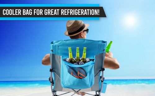 Beach Chair Beach Chairs for Adults Folding Camping Chair for Adults with Cooler - Picture 25 of 45