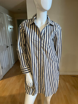 $400 MARELLA STRIPE COTTON SHIRT DRESS SIZE 2 US