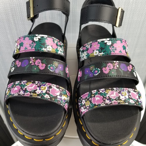 DR. MARTENS BLAIRE VINTAGE FLORAL LEATHER STRAPPY GLADIATOR SANDALS WOMENS US 9 - Picture 5 of 16