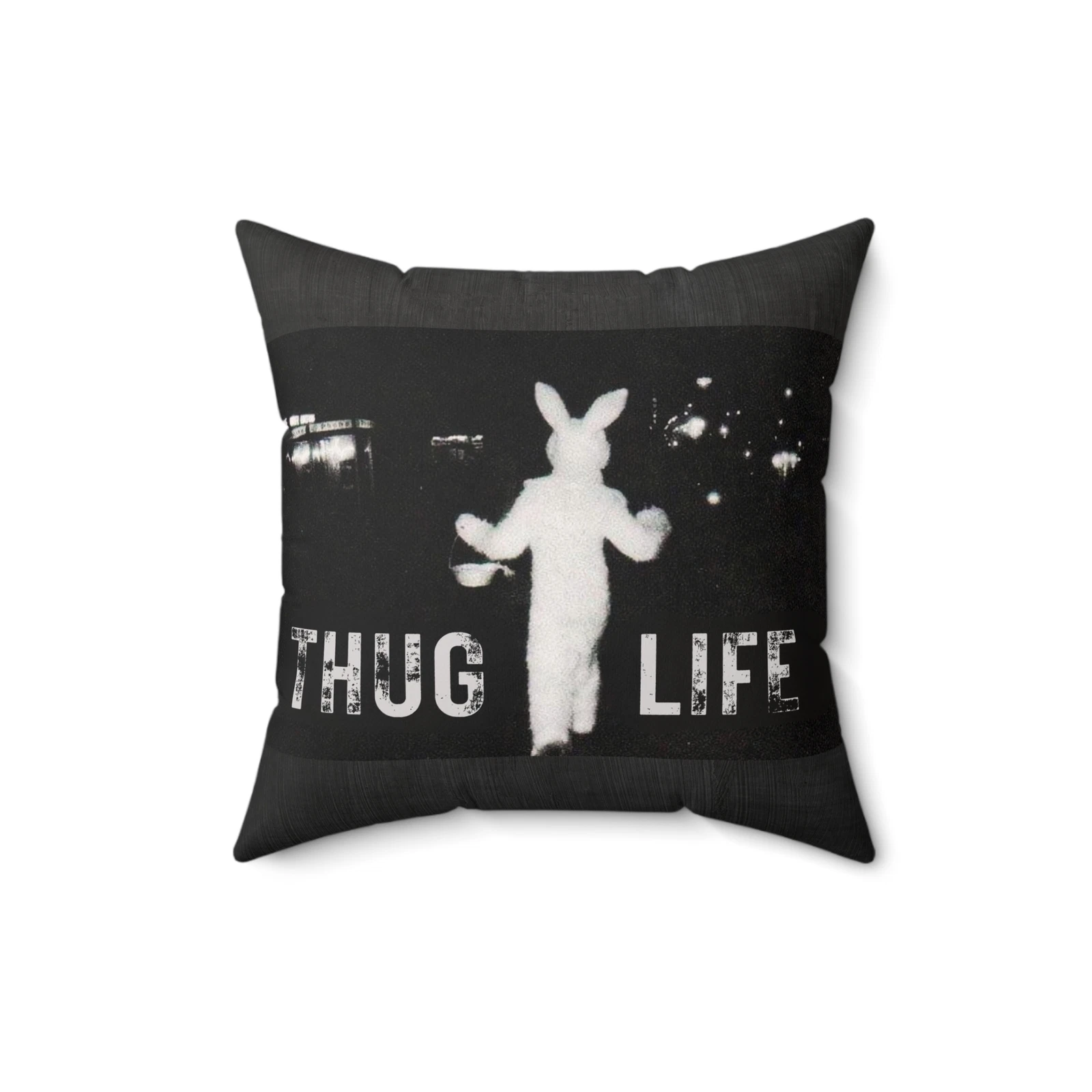 Thug Life Bunny Pillow – Bold & Hilarious Throw Pillow, 16x16"