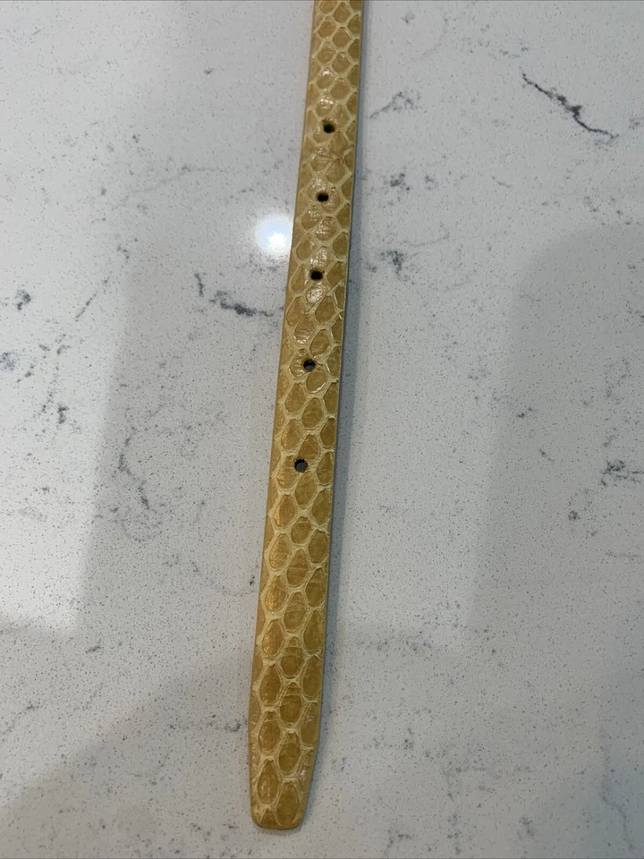 Cinturón De Colección Calvin Klein Flor Cuero Genuino Repujado Piel de Serpiente Talla M Foto 2 de 4