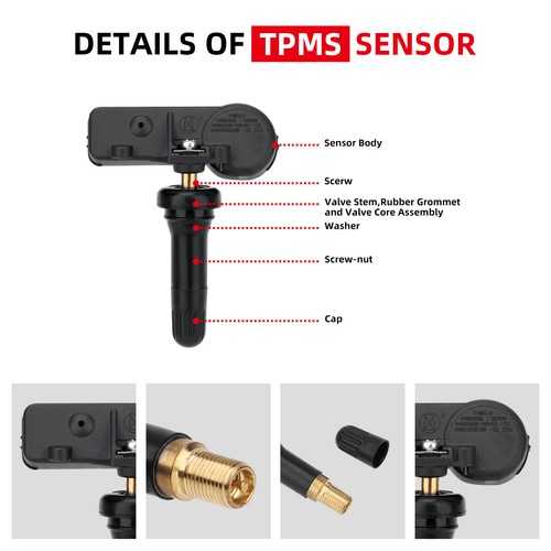 VEHITO TPMS 4PC Tire Pressure Sensor for Ford EDGE 2011-2014 DE8T-1A180AA - Picture 5 of 8