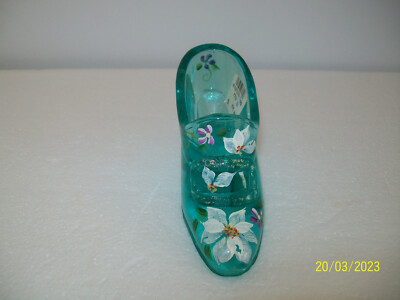 Fenton Christmas 2010 Robin's Egg Blue Slipper # 7737 ZX | eBay