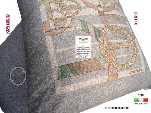BORBONESE 2 MÖBELKISSEN CM. 45 X 45 REISSVERSCHLUSS, ABNEHMBAR, DOUBLE. - Bild 2 von 5