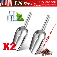2x Stainless Steel Scoop Bar Ice Candy Dry Goods Popcorn Commercial Scooper 12oz