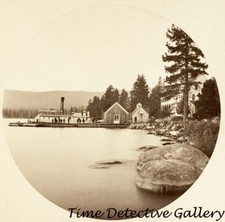 Steamer Gov. Stanford on Lake Tahoe, CA 1878 - Historic Photo Print