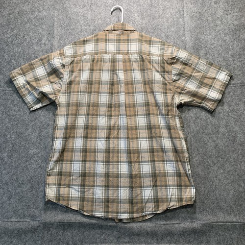 Carhartt Short Sleeve Tan Green Plaid Mens Size L Tall - 第 8/11 張圖片
