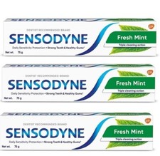 Sensodyne Toothpaste Fresh Mint daily sensitivity protection 3X75G FREE SHIP