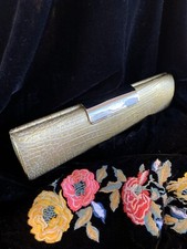Sergio Rossi Clutch/shoulder Bag Chameleon Golden Patent Leather Rare Msrp $4590