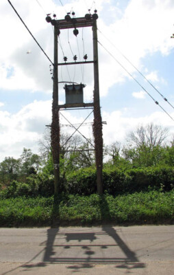 Photo 6x4 Transformer casting its shadow Snettisham ... across the road w c2009