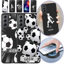 For Samsung Galaxy A35 A15 A55 A16 Personalised Name Phone Case Football Cover