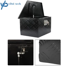 26 Inch Aluminum Trailer Tongue Box Pickup truck Tool Box Black(26''×13.3"×12")