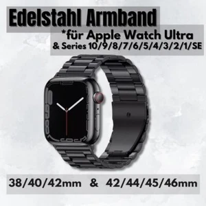Edelstahl Armband für Apple Watch Ultra 10 9 8 7 6-1 ✅ Bande de bras métallique Glieder