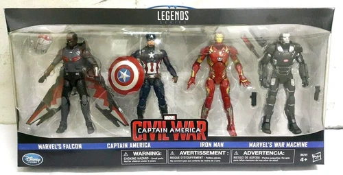 Hasbro DISNEY STORE EXCLUSIVO MARVEL LEGENDS GUERRA CIVIL 6" PAQUETE DE 4 HALCÓN