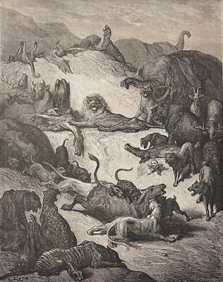 Die Kranken Tiere Der Pest Fabeln Von La Fontaine Gustave Doré 1868 Frankreich