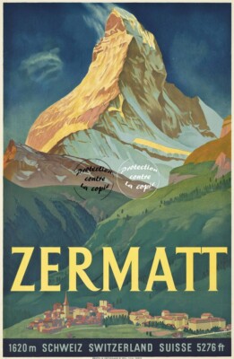 Jungfrau Bahn, Berneroberland, Switzerland de Vintage Ski