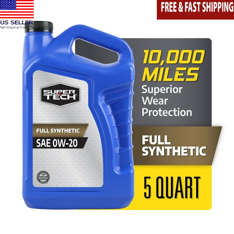 High-Performance Full Synthetic 0W-20 Motor Oil 5-Qt Jug GM Dexos1 Gen2 Approved