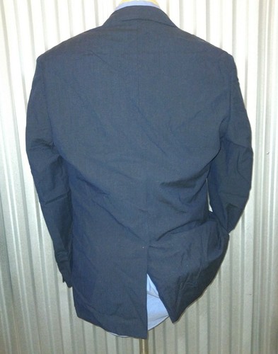Unconstructed Puckered Seersucker stripe Textured Wool Poly Blazer Jacket 42R 52 - Picture 4 of 8