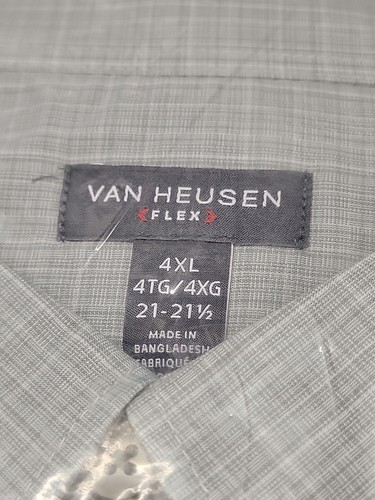 Van Heusen Herren Big & Tall Flex Bügelfreies Kurzarm Hemd 4XL Grau Vollmond - Bild 4 von 5