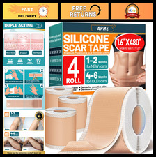 Medical Grade Silicone Scar Tape - 4 Rolls 12M Reusable Scar Sheets for Surger