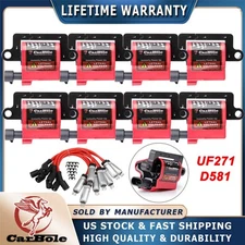 8 Pack Ignition Coil & Spark Plug Wires For CHEVROLET GMC 4.8/5.3/6.0/8.1L D581