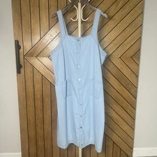 Blair Vintage Denim Dress Womens L Light Blue Jumper Oversized Y2K Midi Prairie