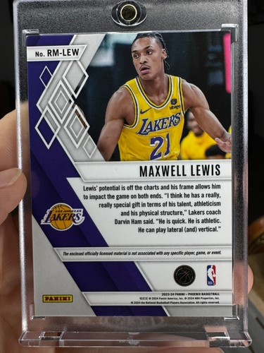 2023 Panini Phoenix Rookie Relic Jersey Materials Maxwell Lewis - Picture 2 of 2
