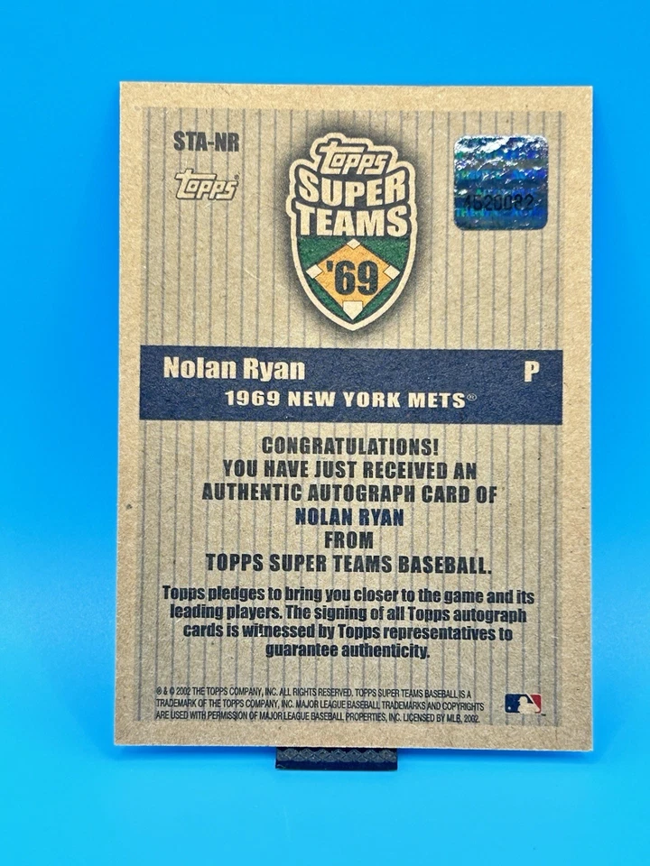 2002 Topps Super Teams Autos 1969 Nolan Ryan New York Mets HOF NM-MT OR BETTER - Image 2 of 3