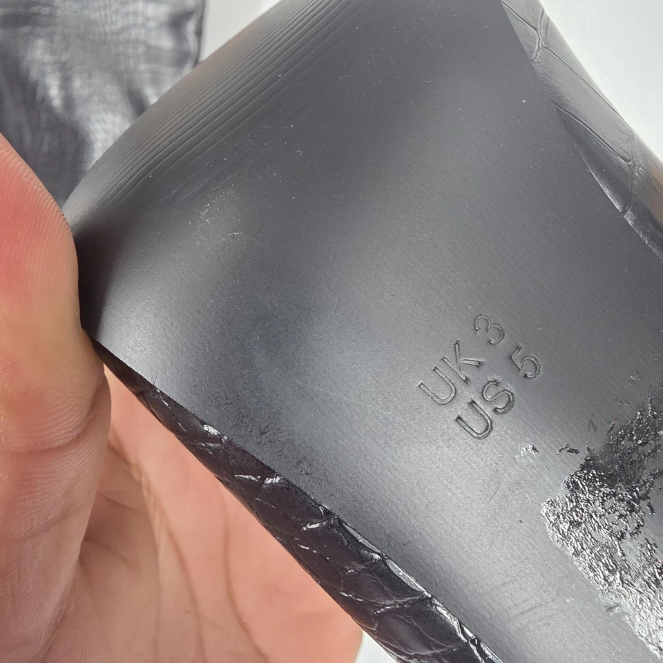 PrettyLittleThing ботинки женский размер 5 черный бедра высоты крокодила Stiletto вкратце носок - Изображение 3 из 4