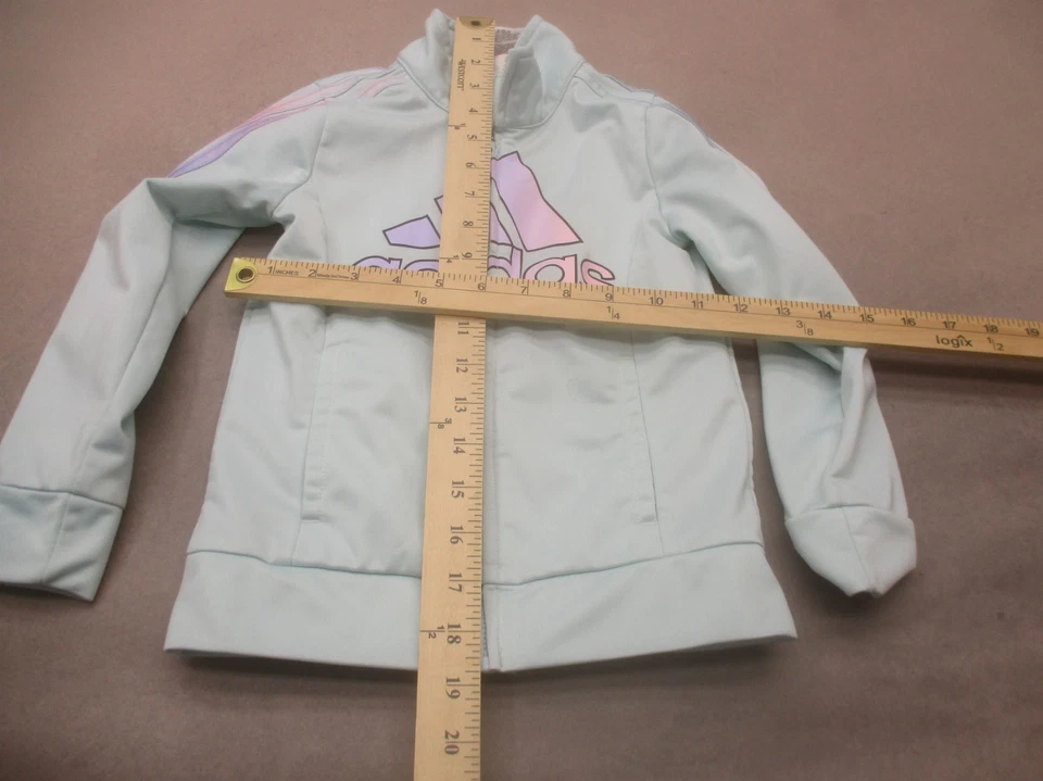 Adidas Talla 5 Niños Gris Logo Manga Larga Bolsillos Cremallera Completa Ropa Activa Chaqueta 192 Foto 2 de 4