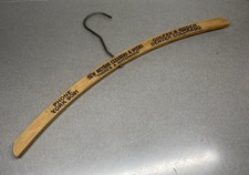 Vintage Wooden Advertising Clothes Hanger  New Method Cleaners  Denver Co
