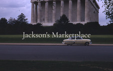 Chevy Bel Aire Mid 1950s Lincoln Memorial Washington DC Red Kodachrome Slide