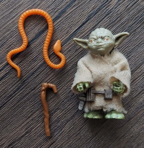 Vintage 1980 Kenner Star Wars Yoda Action Figure Complete Orange Snake + Cane