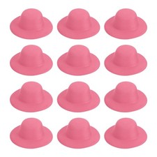4 Inch Mini Formal Hats, 12 Pcs Miniature Doll Hats for Crafts, Light Red