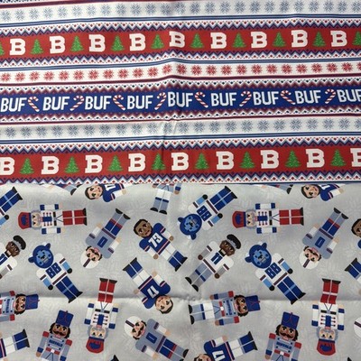 Buffalo Bills Cotton Fabric / RARE /  One And A Half Yards Of Each
