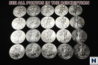 NobleSpirit (PH) SUPERB GEM BU 20x 2015 1oz .999 American Silver Eagle Roll