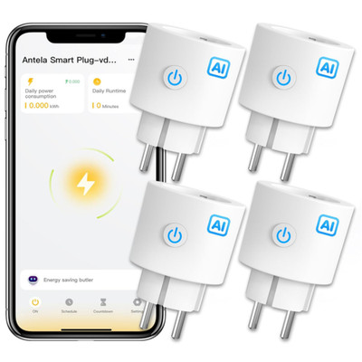 Smart Steckdose WLAN AI Strommessung 16A 3680W Google Home Alexa APP