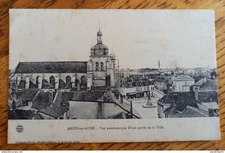 Arcis sur Aube - Vue Panoramique d'une partie de la Ville, L'Eglise en Travaux