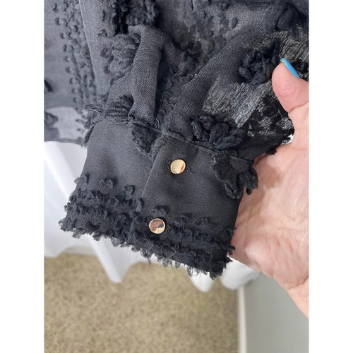 THML Shirt Bluse Top Damen Large Schwarz mit 3-D Puffs Semi Formal oder Fun Arbeit - Bild 5 von 19