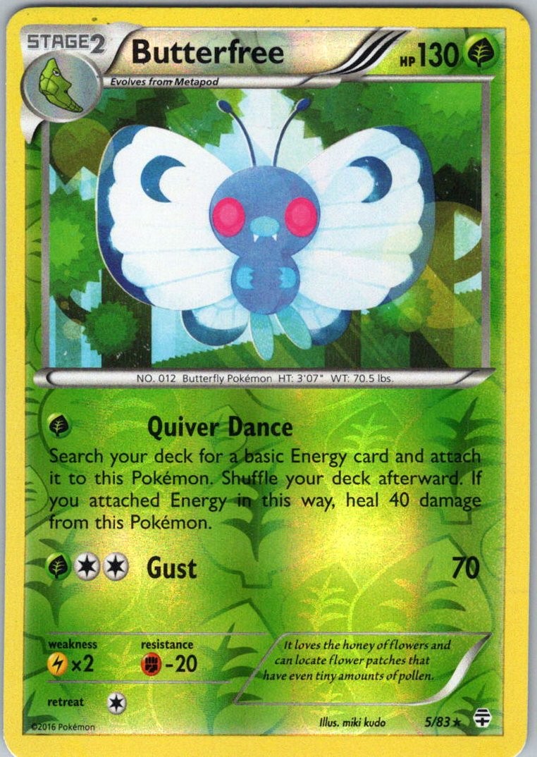 Pokemon Butterfree Reverse Holo Holo Rare Generations 5/83 NM