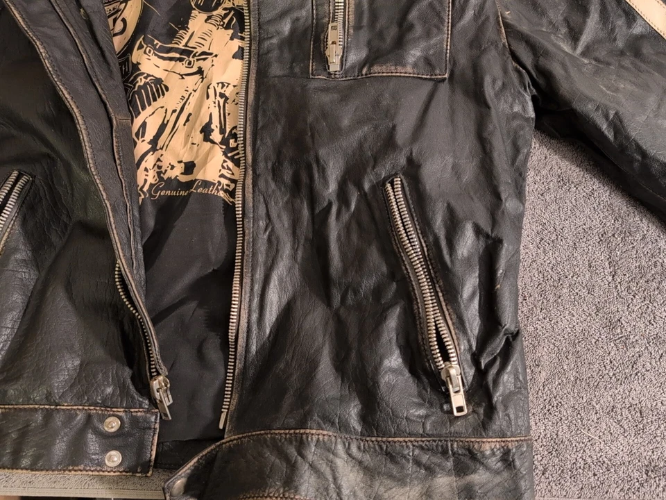 Scully Leather Men's Motorcycle Jacket Size Large - Image 3 of 4