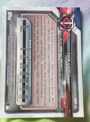 2018 Bowman Chrome Mega Mojo Orange 17/25 Zack Littell Rookie Auto RC REDS - Picture 7 of 7