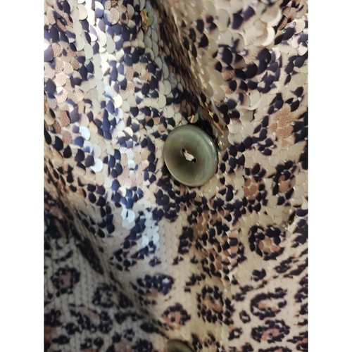 Blazer Berek Estampado Leopardo Lentejuelas Nuevo con Etiquetas Talla XL Vegas Western Vaquera Club Sirena - Imagen 4 de 15