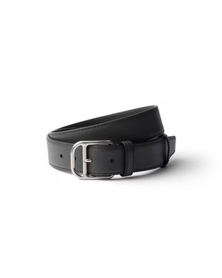 NWT Prada Saffiano Leather Belt With Silver Buckle Size 110