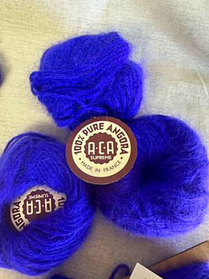 A.C.A Supreme 100% Pure Angora Rabbit Hair Yarn Purple 3+ Lot Balls 10g France