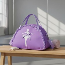Girls Ballet Bag Name Label Kids Dance Tote Ruffle Trim for Gymnastics